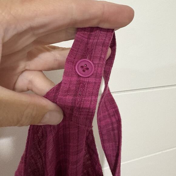 Eileen Fisher | Midi Dress Jumper Pink Sleeveless Linen Lagenlook- Size Medium - Picture 6 of 9